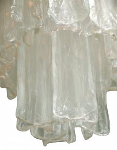 Paolo Venini Fine Venini Handblown Glass and Brass Chandelier - 4272794