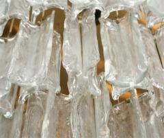 Paolo Venini Fine Venini Handblown Glass and Brass Chandelier - 4272798