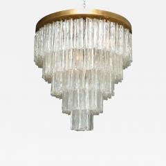 Paolo Venini Fine Venini Handblown Glass and Brass Chandelier - 4279153