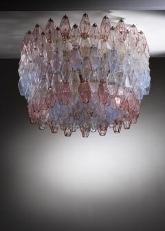 Paolo Venini Large Paolo Venini Murano Glass Poliedri Chandelier - 2918189