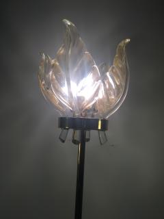 Paolo Venini Magnificent Venini Gold Dusted Murano Glass Leaf Floor Lamp - 425958