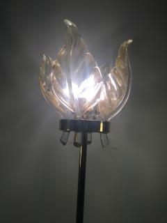 Paolo Venini Magnificent Venini Gold Dusted Murano Glass Leaf Floor Lamp - 425958