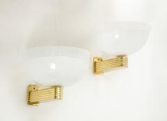 Paolo Venini Pair of Vintage Venini Murano Reticello Glass Sconces - 2133218