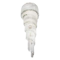 Paolo Venini Paolo Venini Quadriedri Glass Spiral Chandelier 1970s - 2708742