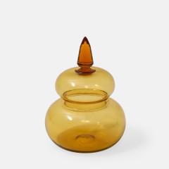 Paolo Venini Rare Apothecary Jar Model 4742 in Amber Glass by Venini - 4281074