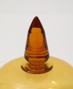 Paolo Venini Rare Apothecary Jar Model 4742 in Amber Glass by Venini - 4281077