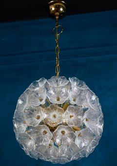 Paolo Venini Striking Murano Glass Flower Sputnik Chandelier by P Venini VeArt Italy 1960s - 2904731