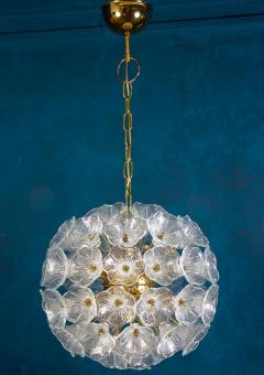 Paolo Venini Striking Murano Glass Flower Sputnik Chandelier by P Venini VeArt Italy 1960s - 2904740