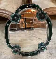Paolo Venini Venini Art Deco Wall Mirror with Flowers Italy 1940s - 1174122