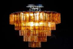 Paolo Venini Venini Modern Gold Amber Color Murano Glass Chandelier or Flushmount 1970 - 1651841