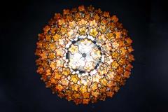 Paolo Venini Venini Modern Gold Amber Color Murano Glass Chandelier or Flushmount 1970 - 1651843