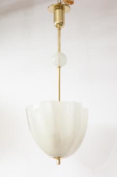 Paolo Venini Venini tulip shaped frosted opaline glass pendant - 1014040