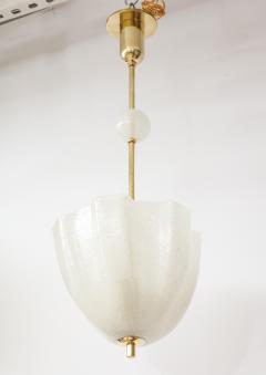 Paolo Venini Venini tulip shaped frosted opaline glass pendant - 1014044