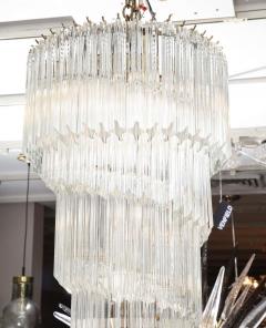 Paolo Venini Vintage 1970s Quadriedri Venini Glass Spiral Chandelier - 1832406