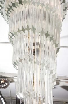 Paolo Venini Vintage 1970s Quadriedri Venini Glass Spiral Chandelier - 1832407