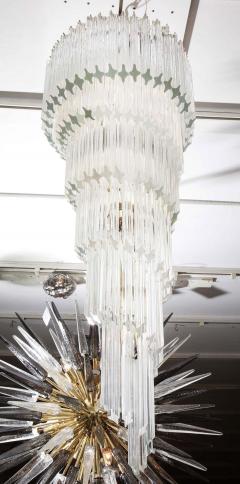 Paolo Venini Vintage 1970s Quadriedri Venini Glass Spiral Chandelier - 1832409