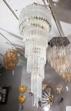 Paolo Venini Vintage 1970s Quadriedri Venini Glass Spiral Chandelier - 1832429