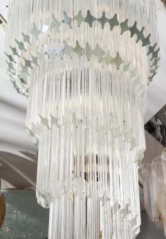 Paolo Venini Vintage 1970s Quadriedri Venini Glass Spiral Chandelier - 1832430