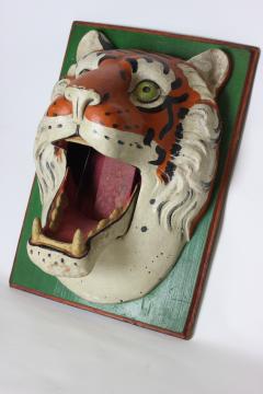 Paper Mache circus tiger wall mask 1890 Germany - 1518231