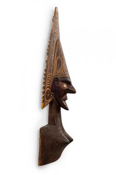Papua New Guinean Carved Wood and Cowrie Shell Mask Figure - 4668908