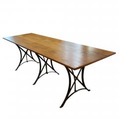 Paquet Fr res Paquet Early 20th Century French Metal and Oak Dining Table - 2923252