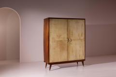 Parchment Clad Wardrobe Italian Manufacture 1950s - 4522713