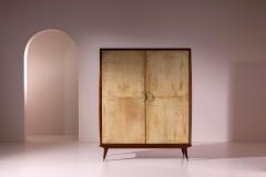 Parchment Clad Wardrobe Italian Manufacture 1950s - 4522743