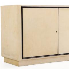 Parchment Covered Sideboard With Ebonized Trim C 1960 - 4734675