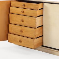 Parchment Covered Sideboard With Ebonized Trim C 1960 - 4734678
