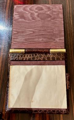 Paris Crocodile Skin 7 Piece Desk Set French Art Deco Complete - 3783701