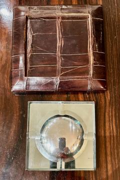 Paris Crocodile Skin 7 Piece Desk Set French Art Deco Complete - 3783706