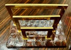 Paris Crocodile Skin 7 Piece Desk Set French Art Deco Complete - 3783765