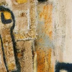 Parris Jaru Before The People Abstract Versus Figurative Painting with Yellow Blue Colors - 3822774
