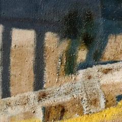 Parris Jaru Before The People Abstract Versus Figurative Painting with Yellow Blue Colors - 3822775