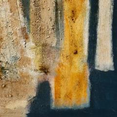 Parris Jaru Before The People Abstract Versus Figurative Painting with Yellow Blue Colors - 3822779
