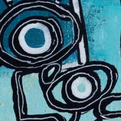 Parris Jaru Head Full of Air Surrealist Blue Painting - 3822599