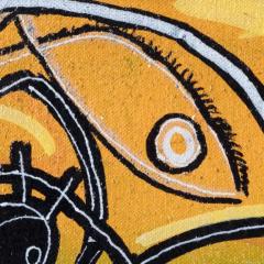 Parris Jaru I Swallowed a Gold Fish Surrealist Figurative Painting with Yellow and Green - 3819190