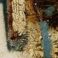 Parris Jaru In My Arms Abstract Versus Figurative Oil Painting with Blue and Rust Colors - 3822762