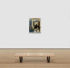 Parris Jaru In My Arms Abstract Versus Figurative Oil Painting with Blue and Rust Colors - 3822765