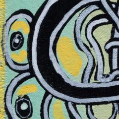 Parris Jaru Octopus Huggs Surrealist Blue and Yellow Figurative Painting - 3822591