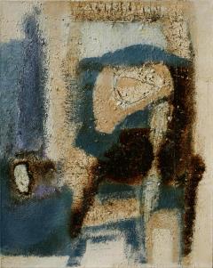 Parris Jaru Second Thought Abstract Versus Figurative Painting with Aqua Blue Colors - 3822704