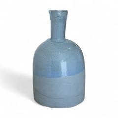 Partially Glazed Light Blue Bottle Vase - 4243003