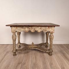 Partially Painted Kitchen Table with Reversible Top Sweden 19th century - 4774730