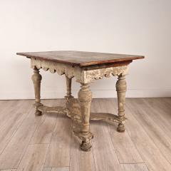 Partially Painted Kitchen Table with Reversible Top Sweden 19th century - 4774734
