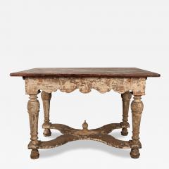 Partially Painted Kitchen Table with Reversible Top Sweden 19th century - 4776280