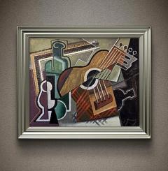 Pascal Jarrion Art Deco Style Cubist Oil Painting Fractured by Pascal Jarrion - 4776217