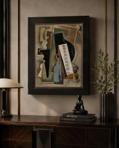 Pascal Jarrion Art Deco Style Cubist Oil Painting Le Piano by Pascal Jarrion - 4776242