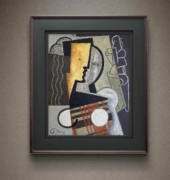 Pascal Jarrion Art Deco Style Cubist Oil Painting Shadow by Pascal Jarrion - 4776214