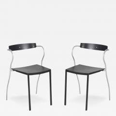 Pascal Mourgue Pair of Black Pascal Mourgue for Artelano Rio Side or Dining Chairs France 1990s - 3064705