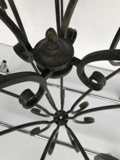 Pasquale Miranda for Feiss Iron and Alabaster Chandelier 20th Century - 3513596